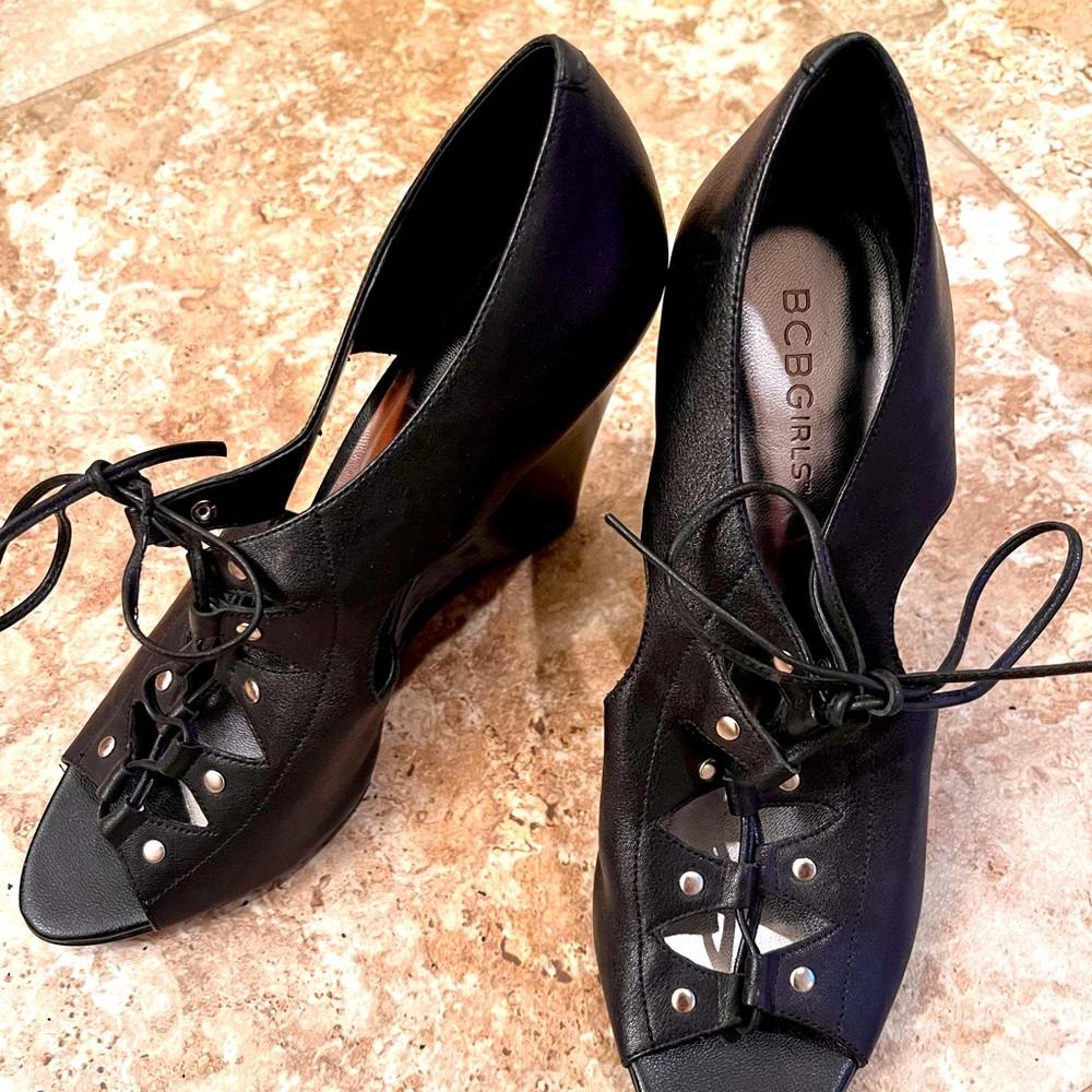 BCBGirls lace up wedges